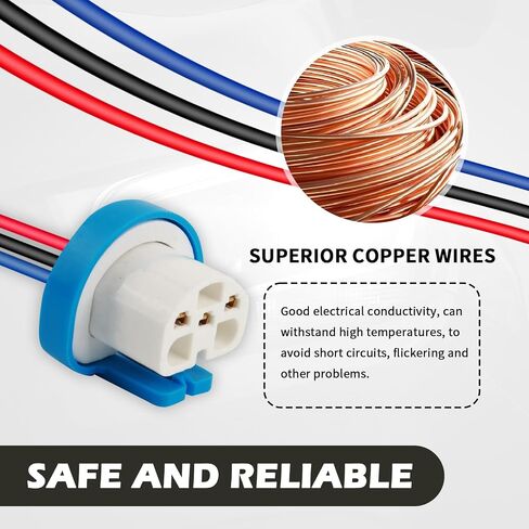 2pcs تسخير الأسلاك المصابيح الأمامية ، 9007 9004 HB1 HB5 3 PIN بديلة موصل المصباح الأمامي للسيراميك ، الإكسسوارات الأمامية ذات المصابيح الأمامية العالمية للمصابيح الأمامية. in Saudi Arabia