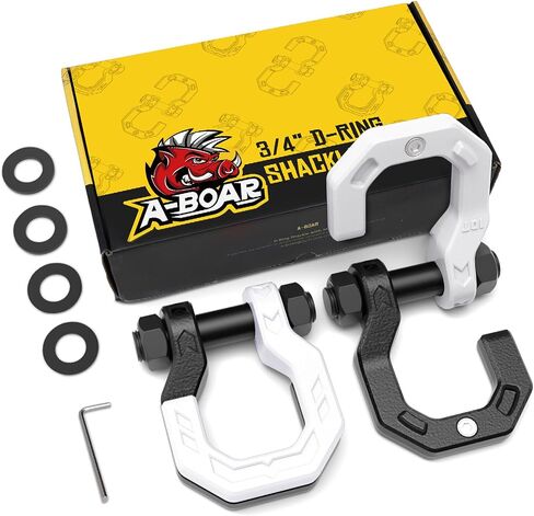 Separate D-Ring Shackles, 2Pack, 3/4" Separate D-Ring Shackles 7/8" Pin, 57320lbs Breaking Strength, Heavy Duty Forged Steel, D-Ring Towing Winch Shackle for Recovery, 4x4 Off-Road, Black Blue in Kuwait