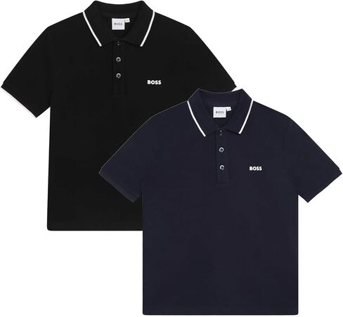 Boss Boys Short Sleeve Sleeve Polo Shirt 2 Pack Black/Navy 12 Years in Kuwait