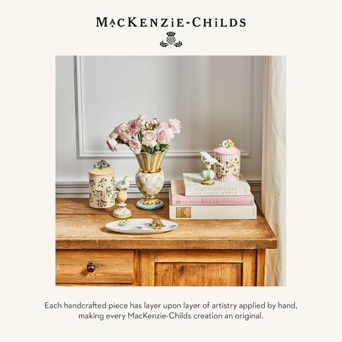Mackenzie-Childs Topiaries ، ديكور الطيور الزخرفية لغرفة المعيشة أو غرفة نوم ، مجموعة من 2 ، وردة بنية برية in Saudi Arabia