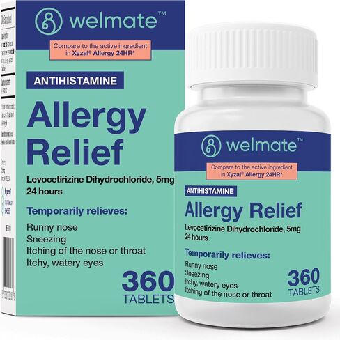 Welmate - Levocetirizine Dihydrochloride 5mg (180 ct) - طب الحساسية غير النعاس - 24 ساعة - مضادات الهيستامين - حبوب الحساسية العامة - الأدوية التي لا تزال على الجودة. in Kuwait