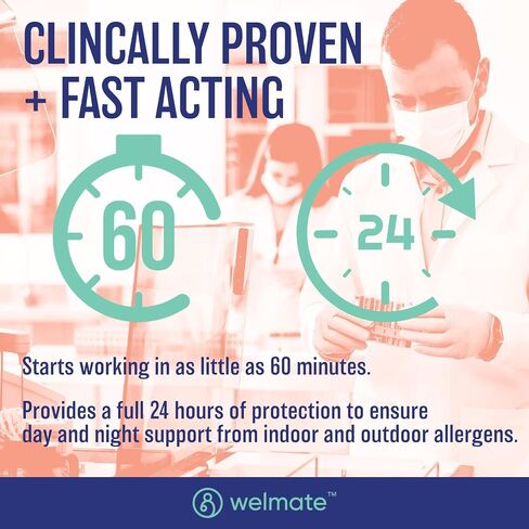 Welmate - Levocetirizine Dihydrochloride 5mg (180 ct) - طب الحساسية غير النعاس - 24 ساعة - مضادات الهيستامين - حبوب الحساسية العامة - الأدوية التي لا تزال على الجودة. in Kuwait