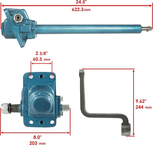 Caltric Complete Steering Box Shaft Compatible with Kubota L245DT L245F L245 / 35240-16100 34159-16091 in Saudi Arabia
