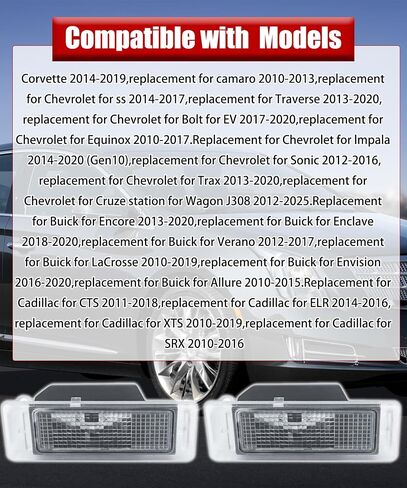 2Pcs License Plate Light Housing Fits For Cadillac CTS ELR XTS SRX Fits for Chevy Traverse Trax 13-22 for GMC for Acadia for Buick Replaces 13502178 13502179 22854057 1224032(Excluding Light Bulbs) in Saudi Arabia