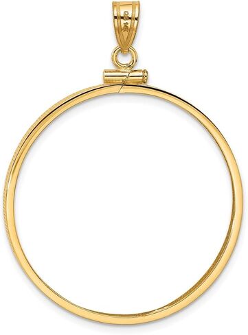 Generic 14k Polished 32.7mm x 3.00mm Screw Top Coin Bezel Pendant, Yellow in Saudi Arabia