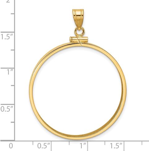 Generic 14k Polished 32.7mm x 3.00mm Screw Top Coin Bezel Pendant, Yellow in Saudi Arabia