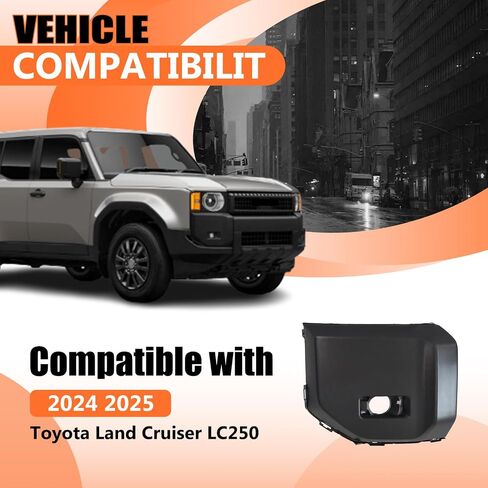 JX Racing Pumper Foglamp Guard Panel متوافق مع 2024 2025 Toyota Land Cruiser LC250 العلوي الغلاف المقطوع (جانب اليمين/الراكب) in Saudi Arabia