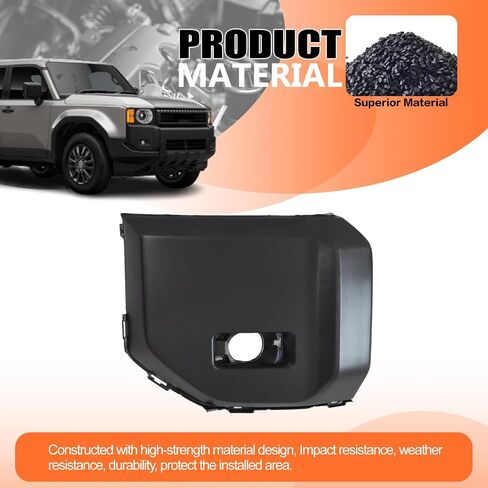 JX Racing Pumper Foglamp Guard Panel متوافق مع 2024 2025 Toyota Land Cruiser LC250 العلوي الغلاف المقطوع (جانب اليمين/الراكب) in Saudi Arabia
