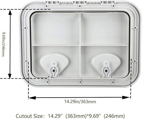 Amarine Made Marine Deck Hatch Boat Deck Hatch Access Hatch and Lid Marine Hatch for Boat 12-3/8" X 17-1/4" - White - 315mmx440mm (Black) in Saudi Arabia