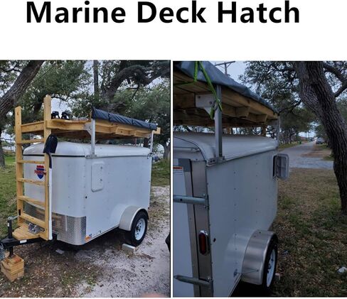 Amarine Made Marine Deck Hatch Boat Deck Hatch Access Hatch and Lid Marine Hatch for Boat 12-3/8" X 17-1/4" - White - 315mmx440mm (Black) in Saudi Arabia
