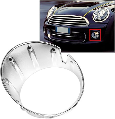 Chcury1 Car 51117248791 Front Fog Lamp Bezel Bumper Frame Light Trim Ring Cover Guard Left For BMW For MINI COOPER R56 R55 R57 R58 R59 11-2013 ABS Chrome in Saudi Arabia