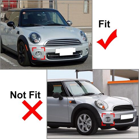 Chcury1 Car 51117248791 Front Fog Lamp Bezel Bumper Frame Light Trim Ring Cover Guard Left For BMW For MINI COOPER R56 R55 R57 R58 R59 11-2013 ABS Chrome in Saudi Arabia