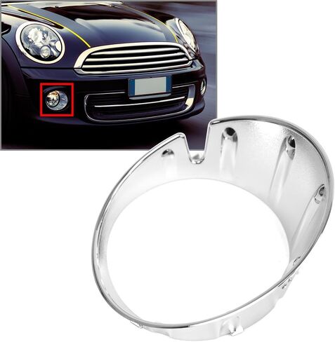 Chcury1 Car 51117248792 Front Fog Lamp Bezel Bumper Frame Light Trim Ring Cover Guard Right For BMW For MINI COOPER R56 R55 R57 R58 R59 11-2013 ABS Chrome in Saudi Arabia