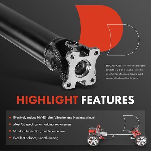A-Premium Rear Complete Drive Shaft Prop Shaft Driveshaft Assembly Compatible with Ford Transit-150 Transit-250 2015-2019 3.7L, Transit-350 2017-2019 3.7L, [RWD, 130" Wheelbase], Replace# CK4Z4R602Y in Saudi Arabia