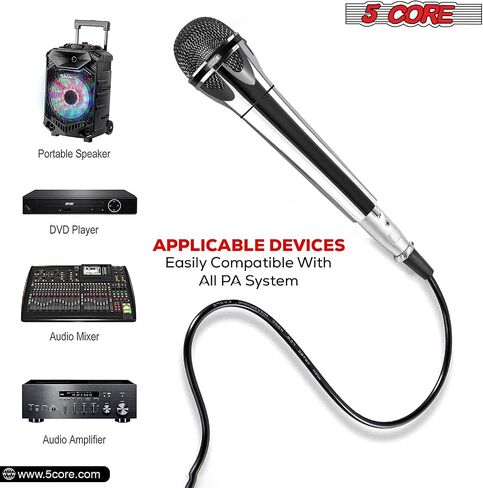 5 CORE Karaoke Microphone Dynamic Vocal Handheld Mic Cardioid Unidirectional Microfono w On and Off Switch Includes XLR Audio Cable Mic Holder PM 600 in Kuwait