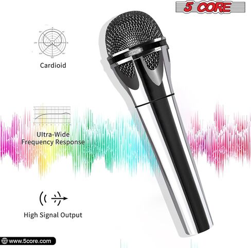 5 CORE Karaoke Microphone Dynamic Vocal Handheld Mic Cardioid Unidirectional Microfono w On and Off Switch Includes XLR Audio Cable Mic Holder PM 600 in Kuwait