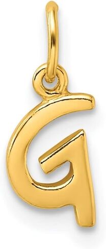 925 Sterling Silver Gold-tone Polished Letter's Initial Charm Pendant (A to Z) in Saudi Arabia