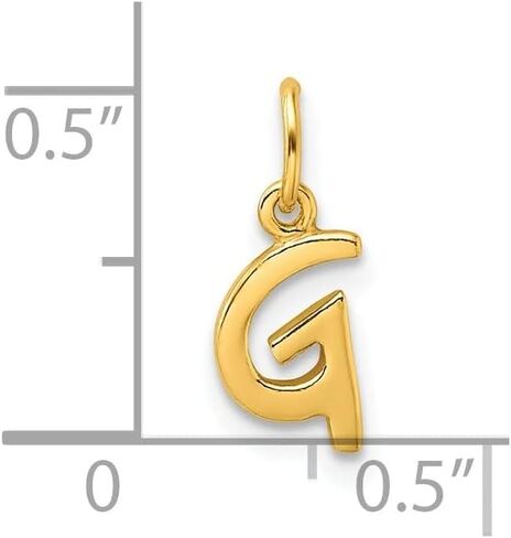 925 Sterling Silver Gold-tone Polished Letter's Initial Charm Pendant (A to Z) in Saudi Arabia