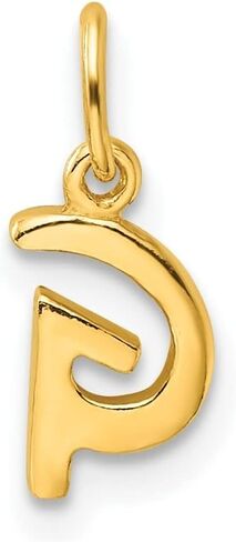 925 Sterling Silver Gold-tone Polished Letter's Initial Charm Pendant (A to Z) in Saudi Arabia