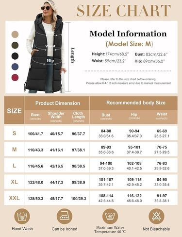 HEEKPEK Women Long Hooded Puffer Vest Winter Warm Quilted Sleeveless Down Jacket Casual Trendy Full-Zip Outerwear Drawstrings in Saudi Arabia