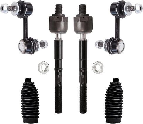 Detroit Axle-مجموعة التعليق 12 في المائة لعام 2007-2008 Hyundai Entourage ، 2006-2012 ، 2014 Kia ​​Sedona ، 4 أشرطة أمامية وخلفية 2 مفاصل الكرة السفلية 4 قضبان التعادل الخارجية والداخلية 2 أحذية و Bellows in Saudi Arabia