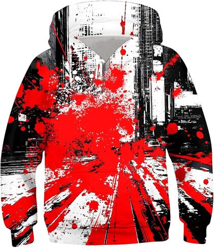 Belovecol Boys Hoodies 3D Printed Hooded Sweatshirts Casual Long Sleeve Pullover with Pocket for 6-16 Years in Kuwait