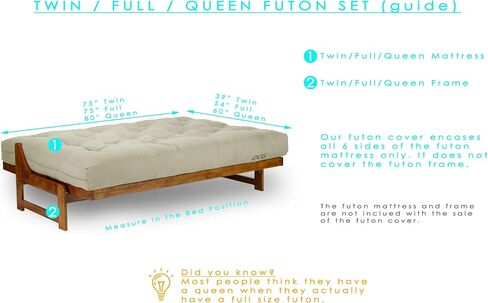 Nirvana Futons Easy Care Premium Full Futon Cover Full Futon Futon Futon Futon Featon Shicay - Navy - Made in USA (9688 -TW) in Saudi Arabia