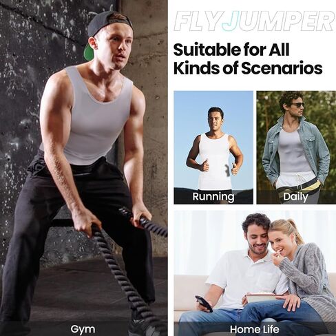 Mens Shapewear Compression Undershirt Slimming Tank Top Vest Gynecomastia Body Shaper Underwear in Kuwait