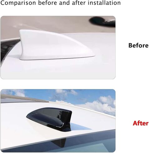 للاصطدامات الحادية عشرة من Gen Civic Accessories Car Shark Fin Fin topper Cover Trim Trim Tert Outside Decoration متوافق مع Honda Civic 2022 2023 2024 2025 (أسود مشرق) in Kuwait