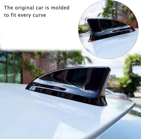 للاصطدامات الحادية عشرة من Gen Civic Accessories Car Shark Fin Fin topper Cover Trim Trim Tert Outside Decoration متوافق مع Honda Civic 2022 2023 2024 2025 (أسود مشرق) in Kuwait