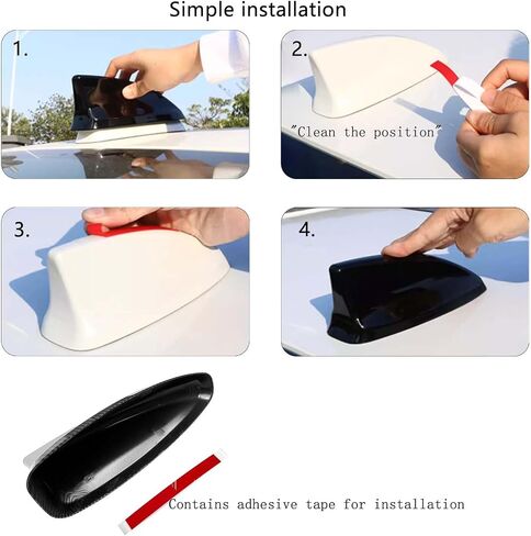 للاصطدامات الحادية عشرة من Gen Civic Accessories Car Shark Fin Fin topper Cover Trim Trim Tert Outside Decoration متوافق مع Honda Civic 2022 2023 2024 2025 (أسود مشرق) in Kuwait