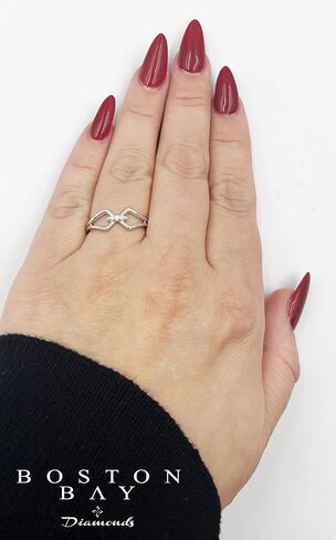 Boston Bay Diamonds Diamond Paperclip, Link or Cuban Chain Link Ring in 14K Yellow Gold or Rhodium Plated.925 Sterling Silver - Choice of Style in Saudi Arabia