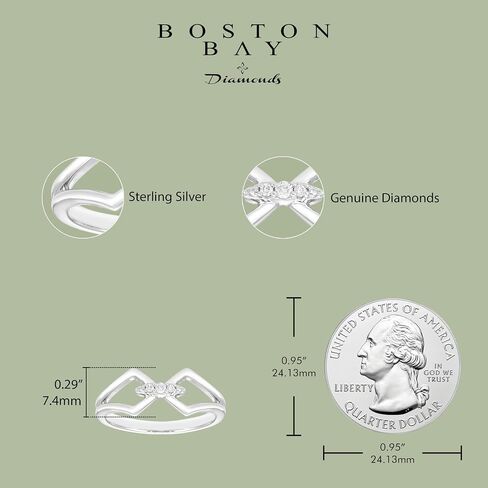 Boston Bay Diamonds Diamond Paperclip, Link or Cuban Chain Link Ring in 14K Yellow Gold or Rhodium Plated.925 Sterling Silver - Choice of Style in Saudi Arabia