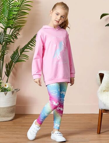 PATPAT Girls 2 Piece Outfits Long Sleeve Hoodie and Leggings Clothing Set Outfits for Girls in Kuwait