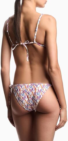 Emporio Armani Women's Logomania Triangle Top and String Brief Bikini Set in Saudi Arabia