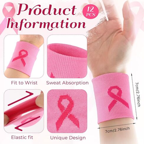 24 Pairs Breast Cancer Awareness Socks Bluk Pink Football Socks With Wrist Sweatbands Athletic Accessories for Volunteer in Saudi Arabia