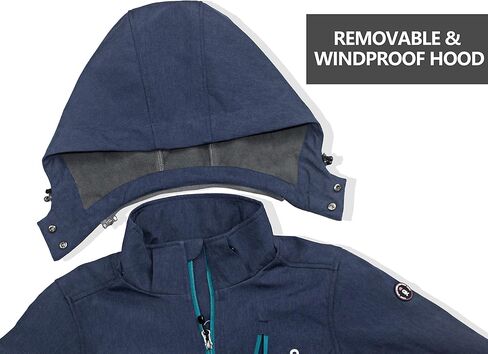 Little Donkey Andy Women's Softshell Jacket Ski Jacket with Removable Hood, Fleece Lined and Water Repellent in Kuwait