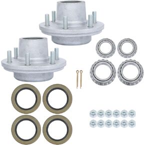 labwork 2 Sets 6 on 5.5Inch Galvanized Trailer Hub Kit for 5200-6000lbs Spindle, with Trailer Bearing Kit (5 Pieces/Set) in Saudi Arabia