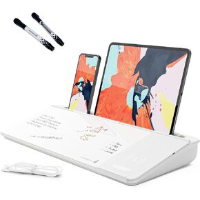DeskBoard Buddy Desktop Whiteboard with Calculator + 2 Markers - White Desk Dry Erase Easel Board Pad for Computer Table Top - Small Size, Portable, Glass Tabletop Notepad Bord with Mini Marker Stand in Saudi Arabia