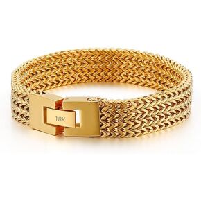 سوار Miami Gold Miami 18K ، والجنسين ، وسوار فاخر فاخر من المألوف ، وأسلوب أنيق ، وسحر ، عيد ميلاد/عيد الحب/عيد الميلاد وغيرها من الهدايا العطلات in Kuwait