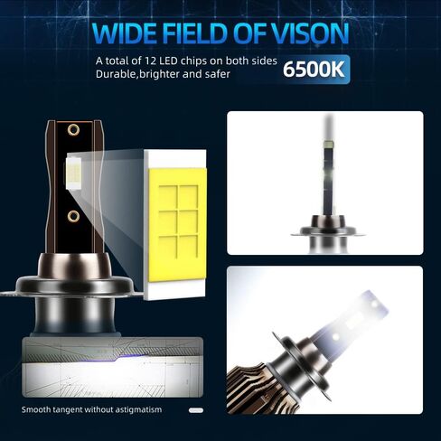 مصابيح الأضواء تناسب مازدا 3 2004 2005 2006 2007 2008 2009 ، 9005 High Beam H7 Low Beam Car Lights ، 120W High Power 6000K White ، 30000lm 400 ٪ Brightness ، Pack of 4 in Kuwait