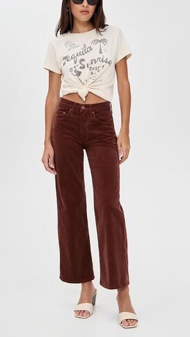 MOTHER Women's The Mid Rise Rider Flood Fray Jeans in Kuwait