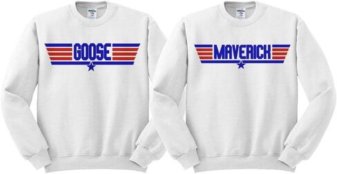 Goose and Maverick Duo Best Friends Sweatshirt Unisex White in Saudi Arabia