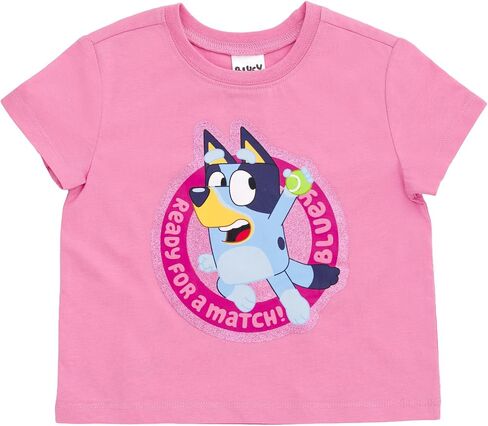 Bluey Girls T-Shirt and Mesh Shorts Outfit Set Toddler to Big Kid Sizes (2T - 10-12) in Saudi Arabia