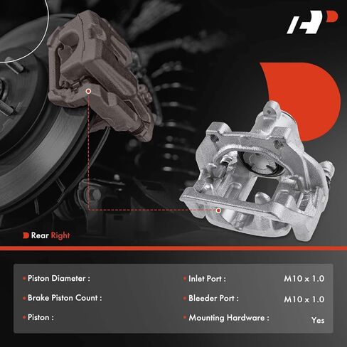 A-Premium Rear Passenger Disc Brake Caliper Assembly with Bracket Compatible with Select BMW Models - F25 X3 2011-2017, F26 X4 2015-2018 in Saudi Arabia