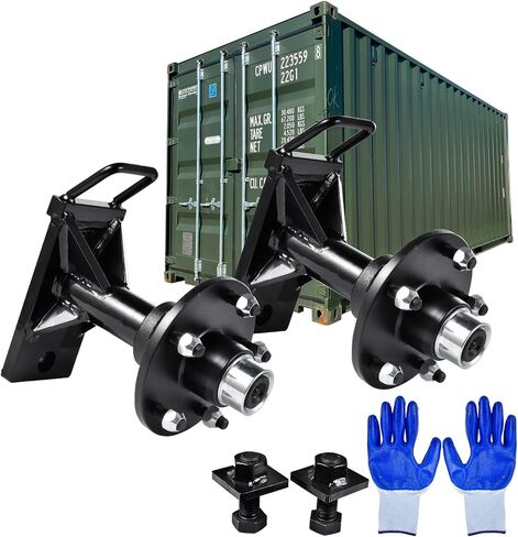 2Pack Shipping Container Wheels 5-Lug Kit, Moves Fits Up to 20Ft - 40Ft Shipping Container Accessories, Heavy Duty Shipping Container Axles, Bolt On Wheels 8800Lb Shipping Container Hub in Saudi Arabia