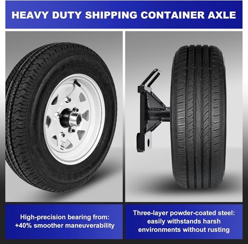 2Pack Shipping Container Wheels 5-Lug Kit, Moves Fits Up to 20Ft - 40Ft Shipping Container Accessories, Heavy Duty Shipping Container Axles, Bolt On Wheels 8800Lb Shipping Container Hub in Saudi Arabia