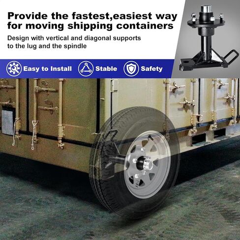 2Pack Shipping Container Wheels 5-Lug Kit, Moves Fits Up to 20Ft - 40Ft Shipping Container Accessories, Heavy Duty Shipping Container Axles, Bolt On Wheels 8800Lb Shipping Container Hub in Saudi Arabia