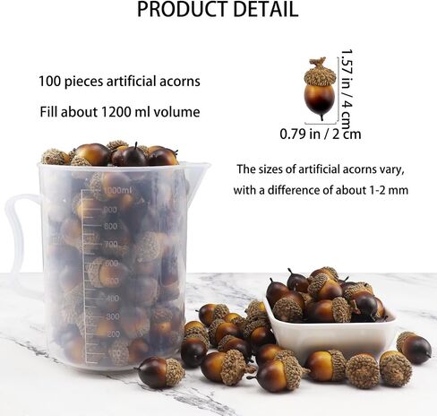 50Pcs Artificial Acorn Fake Nutty Autumn Favor Halloween Christmas Home Kitchen Decor Wedding Table Centerpiece Photography Props in Saudi Arabia