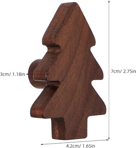 VOSAREA 3pcs Wooden Christmas Drawer Knobs Creative Cabinet Handles Farmhouse Style Dresser Pulls Furniture Knobs for Wardrobe Kitchen Cabinets Holiday Decor in Saudi Arabia